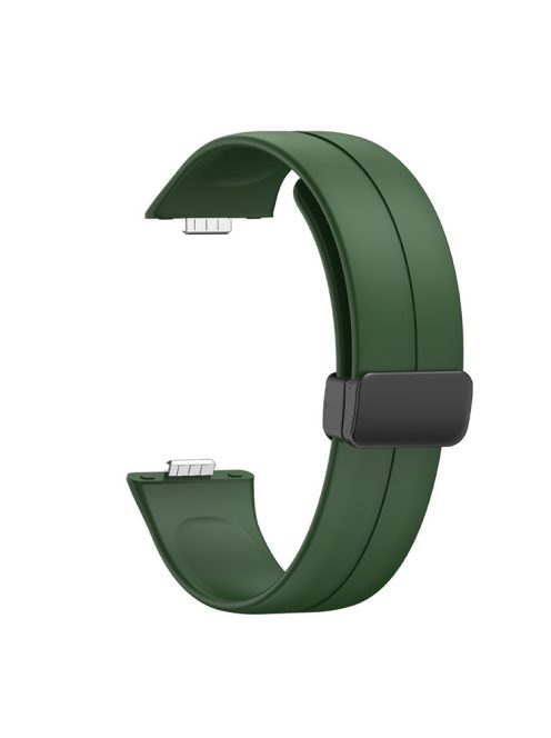 For Huawei Watch Fit 3 Silicone Strap Magnetic Folding Buckle Watch Band - Green