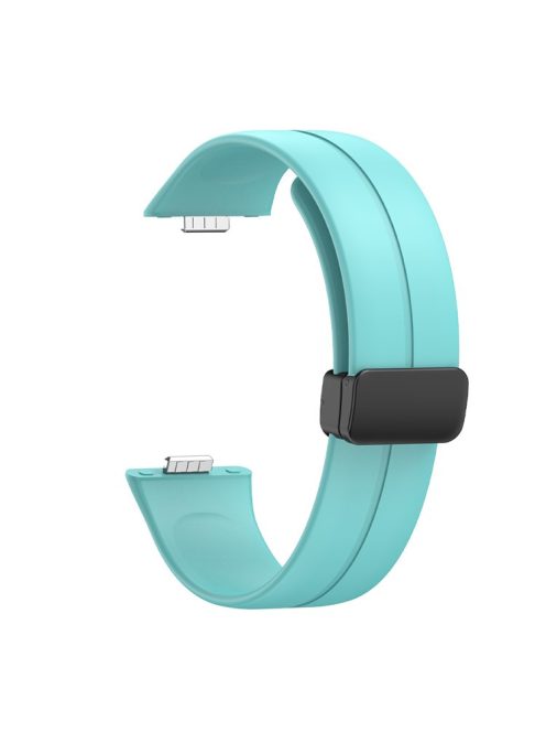 For Huawei Watch Fit 3 Silicone Strap Magnetic Folding Buckle Watch Band - Teal Green