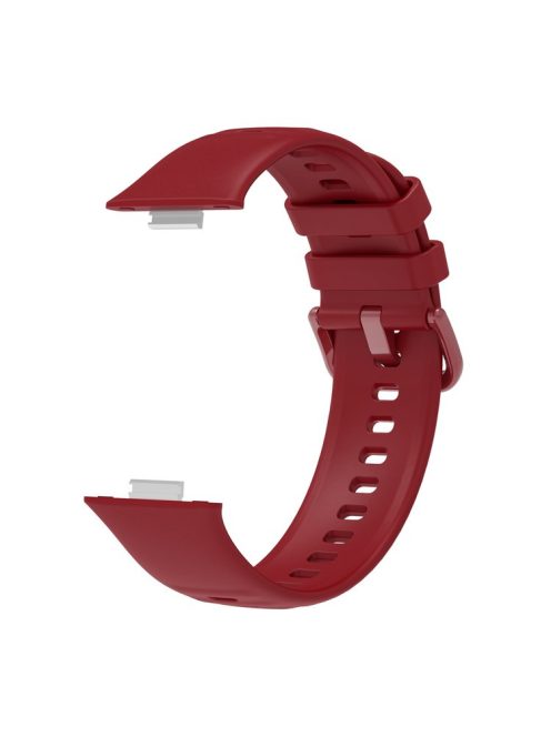 For Huawei Watch Fit 3 Silicone Watch Band Adjustable Strap Replacement - Wine Red