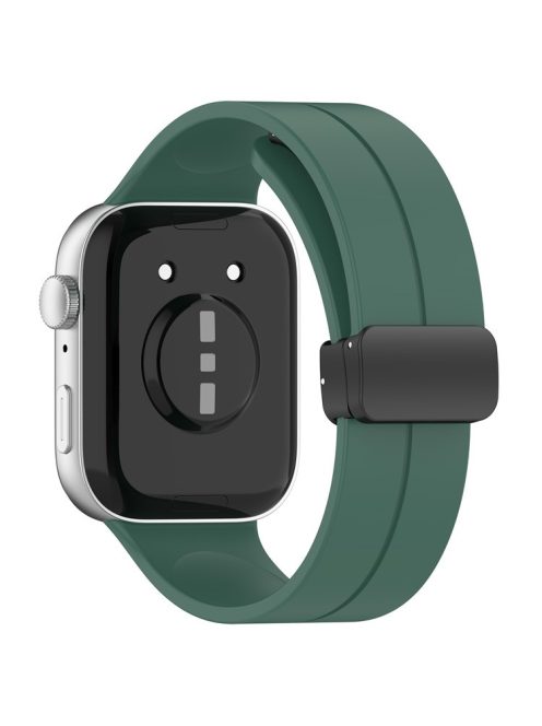 For Huawei Watch Fit 3 Silicone Watch Band Strap with Magnetic Folding Buckle - Dark Green