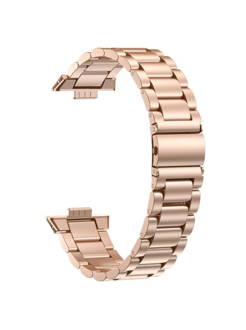 For Huawei Watch Fit 3 Stainless Steel Watch Strap Replacement Wrist Band - Rose Gold