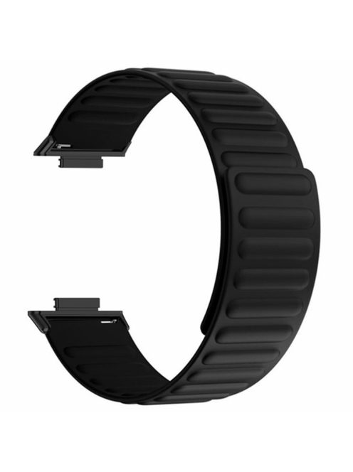 For Huawei Watch Fit 3 Watch Band Adjustable Magnetic Silicone Wrist Strap - Black