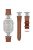 For Huawei Watch Fit 3 Watch Band Genuine Cow Leather Flower Decor Adjustable Strap - Brown