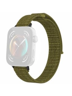   For Huawei Watch Fit 3 Watch Strap Magic Tape Nylon Wrist Band - Olive