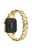 For Huawei Watch Fit 3 Watch Strap Rhinestone Decor Oval-Shape Metal Wrist Band - Gold