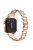 For Huawei Watch Fit 3 Watch Strap Rhinestone Decor Oval-Shape Metal Wrist Band - Rose Gold