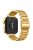 For Huawei Watch Fit 3 Watch Strap Three-Bead Stainless Steel Wrist Band - Gold