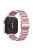 For Huawei Watch Fit 3 Watch Strap Three-Bead Stainless Steel Wrist Band - Rose Pink