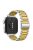 For Huawei Watch Fit 3 Watch Strap Three-Bead Stainless Steel Wrist Band - Silver+Gold