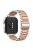 For Huawei Watch Fit 3 Watch Strap Three-Bead Stainless Steel Wrist Band - Silver+Rose Gold