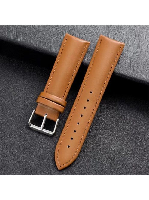 For Huawei Watch Fit mini/TalkBand B3/TalkBand B6 Calf Leather Watch Band Wrist Strap 16mm with Buckle - Light Brown