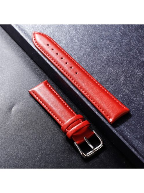 For Huawei Watch Fit mini/TalkBand B3/TalkBand B6 Calf Leather Watch Band Wrist Strap 16mm with Buckle - Red