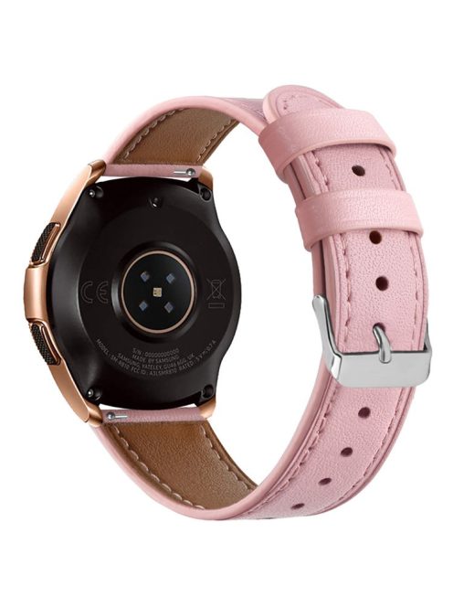 For Huawei Watch GT / Watch GT 2 46mm / 42mm / Samsung Galaxy Watch 46mm Watch Strap Top Layer Cowhide Wrist Band - Pink