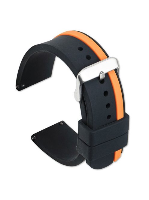 For Huawei Watch GT 2 / 3 / 3 Pro / Samsung Galaxy Watch6 Classic Replacement Strap Dual-Color Silicone Watch Band - Black / Orange