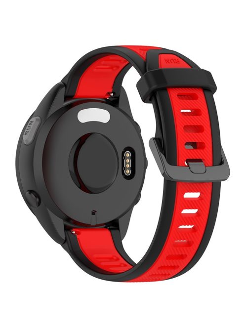 For Huawei Watch GT 2 / 3 / 3 Pro / Samsung Galaxy Watch6 Classic Silicone Band 20mm Dual-Color Textured Watch Strap - Black / Red