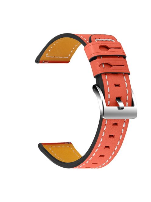 For Huawei Watch GT 2 42mm/Watch 2 Universal Watch Strap Cowhide Leather Wrist Band Replacement Watchband (20mm) - Orange