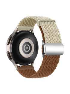   For Huawei Watch GT 3 42mm / GT 3 Pro 43mm Universal 20mm Woven Strap Magnetic Silver Buckle Watch Band - Starlight+Brown