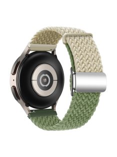   For Huawei Watch GT 3 42mm / GT 3 Pro 43mm Universal 20mm Woven Strap Magnetic Silver Buckle Watch Band - Starlight+Green