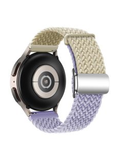   For Huawei Watch GT 3 42mm / GT 3 Pro 43mm Universal 20mm Woven Strap Magnetic Silver Buckle Watch Band - Starlight+Light Purple