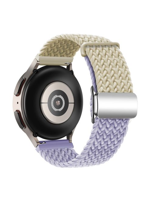 For Huawei Watch GT 3 42mm / GT 3 Pro 43mm Universal 20mm Woven Strap Magnetic Silver Buckle Watch Band - Starlight+Light Purple