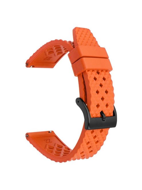 For Huawei Watch GT 3 42mm / GT 3 Pro 43mm Watch Strap 20mm Fluorubber Wrist Band - Orange+Black Buckle