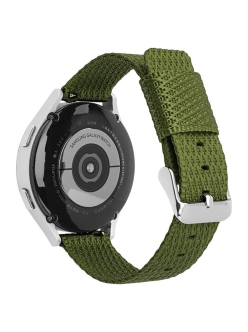 For Huawei Watch GT 3 42mm / Watch GT 3 Pro 43mm Wrist Strap 20mm Texture Nylon Watch Strap - Army Green / Grid