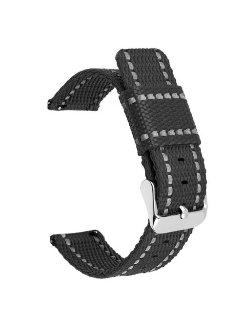 For Huawei Watch GT 3 42mm / Watch GT 3 Pro 43mm Wrist Strap 20mm Texture Nylon Watch Strap - Black / Reflective Strip