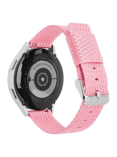 For Huawei Watch GT 3 42mm / Watch GT 3 Pro 43mm Wrist Strap 20mm Texture Nylon Watch Strap - Deep Pink / Grid