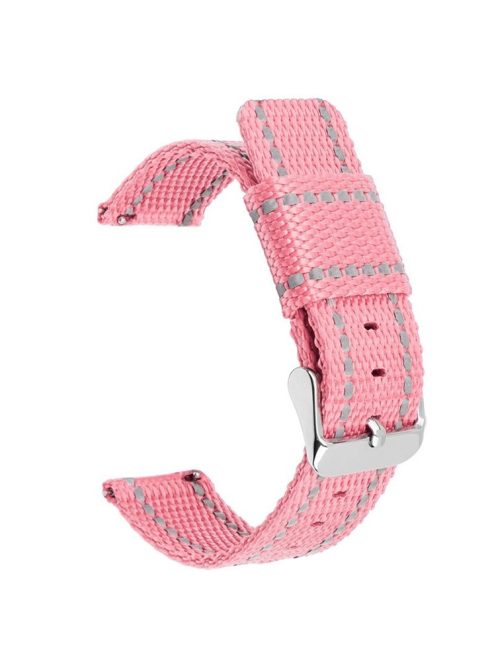 For Huawei Watch GT 3 42mm / Watch GT 3 Pro 43mm Wrist Strap 20mm Texture Nylon Watch Strap - Pink / Reflective Strip