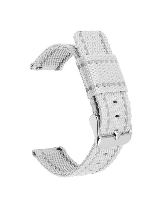 For Huawei Watch GT 3 42mm / Watch GT 3 Pro 43mm Wrist Strap 20mm Texture Nylon Watch Strap - White / Reflective Strip