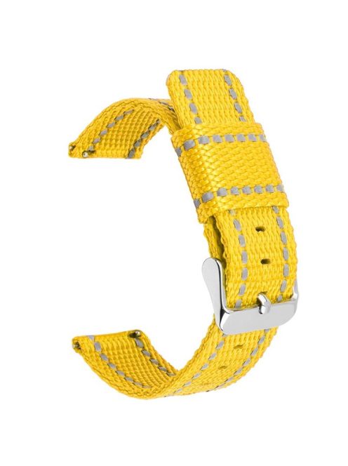 For Huawei Watch GT 3 42mm / Watch GT 3 Pro 43mm Wrist Strap 20mm Texture Nylon Watch Strap - Yellow / Reflective Strip