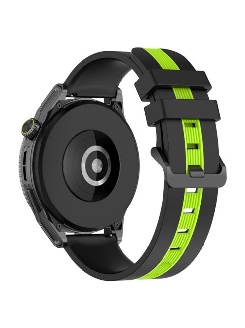 For Huawei Watch GT 3 42mm / Watch GT Silicone Watch Band Width 20mm Dual Color Soft Strap - Black / Lime