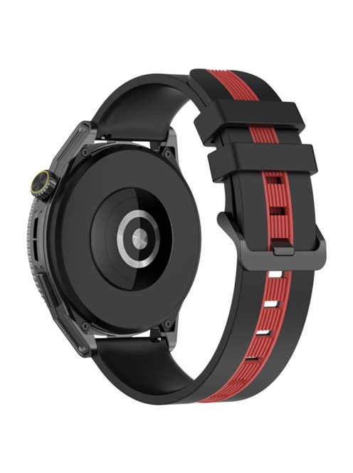 For Huawei Watch GT 3 42mm / Watch GT Silicone Watch Band Width 20mm Dual Color Soft Strap - Black / Red