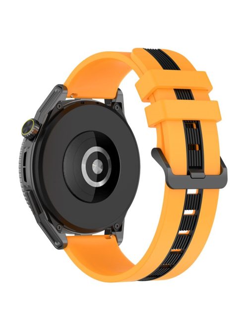 For Huawei Watch GT 3 42mm / Watch GT Silicone Watch Band Width 20mm Dual Color Soft Strap - Yellow / Black