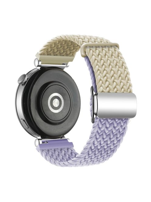 For Huawei Watch GT 4 41mm Universal 18mm Watch Strap Woven Wrist Band with Silver Magnetic Buckle - Starlight+Light Purple