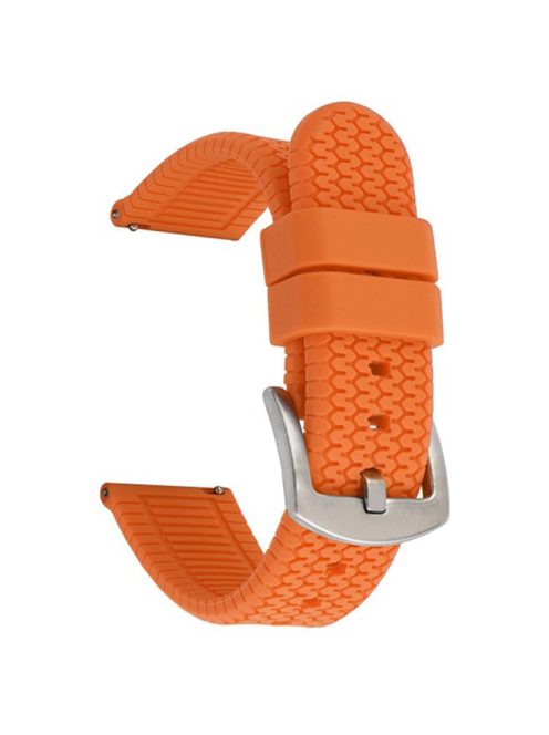 For Huawei Watch GT 4 46mm / 4 Pro / 4 41mm Rubber Watchband  22mm Replacement Strap - Orange+Silver