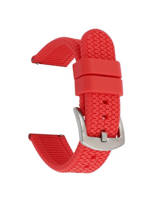 For Huawei Watch GT 4 46mm / 4 Pro / 4 41mm Rubber Watchband 22mm Replacement Strap - Red+Silver