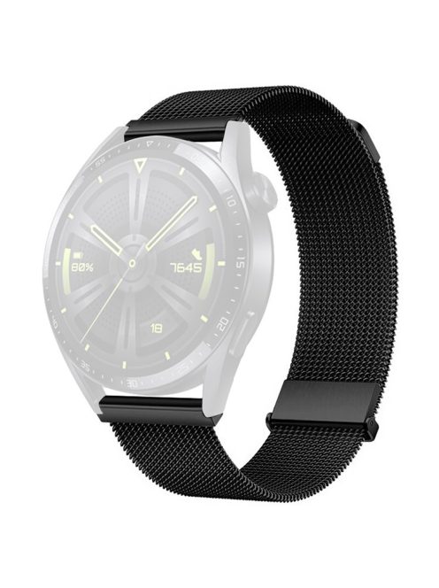 For Huawei Watch GT 4 46mm / Honor Watch 4 Pro 22mm Watch Bracelet Stainless Steel Strap Replacement - Black