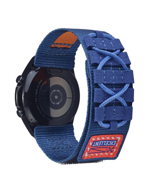 For Huawei Watch GT 4 46mm / Watch 4 / 4 Pro Watch Band 22mm Loop Fastener Nylon Wrist Strap - Blue