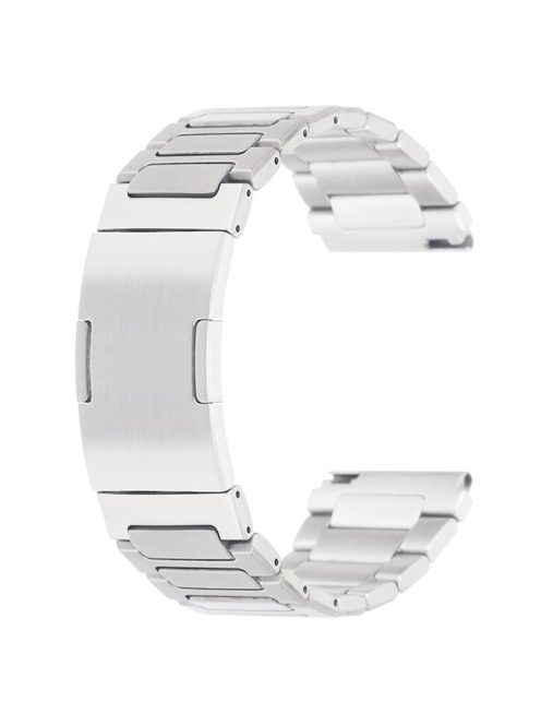 For Huawei Watch GT 4 46mm / Watch 4 / Watch 4 Pro 22mm Stainless Steel Band Folding Buckle Watch Strap - Silver