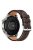 For Huawei Watch GT 4 46mm / Watch 4 / Watch 4 Pro Strap 22mm Genuine Cow Leather Stitching Lines Watch Band - Dark Brown