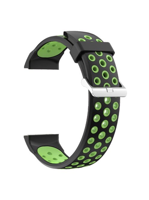 For Huawei Watch GT Cyber Multiple Holes Design Silicone Watch Strap Double Color Watchband - Black / Green