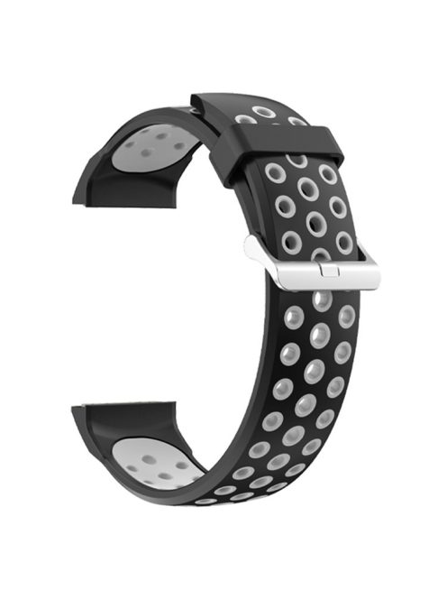 For Huawei Watch GT Cyber Multiple Holes Design Silicone Watch Strap Double Color Watchband - Black / Grey