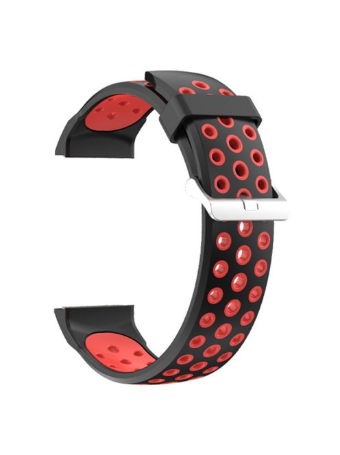 For Huawei Watch GT Cyber Multiple Holes Design Silicone Watch Strap Double Color Watchband - Black / Red