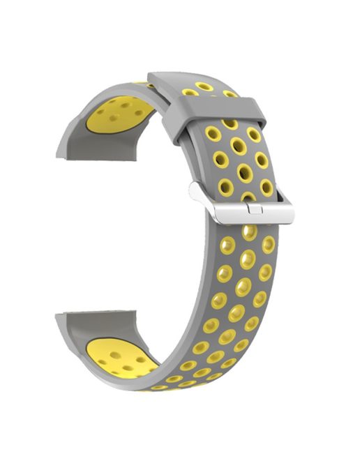 For Huawei Watch GT Cyber Multiple Holes Design Silicone Watch Strap Double Color Watchband - Grey / Yellow