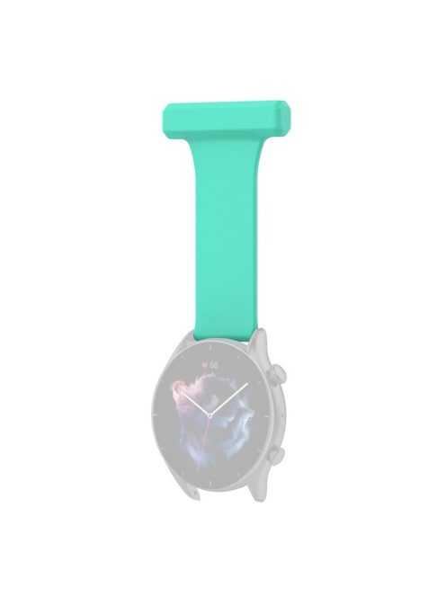 For Huawei Watch GT Runner/Samsung Galaxy Watch3 45mm Pin Style 22mm Doctor Nurse Watch Silicone Strap Hanging Buckle - Light Green