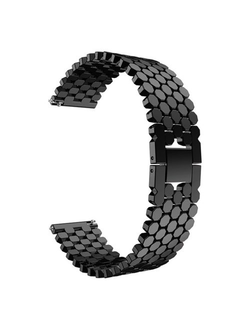 For Huawei Watch GT/Samsung Galaxy Watch3 45mm/Watch 46mm Alloy Watch Band Quick Release Watchband 22mm Replacement Strap - Black