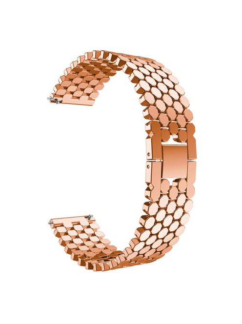 For Huawei Watch GT/Samsung Galaxy Watch3 45mm/Watch 46mm Alloy Watch Band Quick Release Watchband 22mm Replacement Strap - Rose Gold