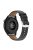 For Huawei Watch GT/Samsung Gear S3/Galaxy Watch 46mm Smart Watch Band 22mm Universal Stitching Line First Layer Cowhide Solid Color Strap - Black