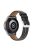 For Huawei Watch GT2/Samsung Galaxy Watch Active 20mm Universal Stitching Line First Layer Cowhide Solid Color Smart Watch Replacement Strap - Black